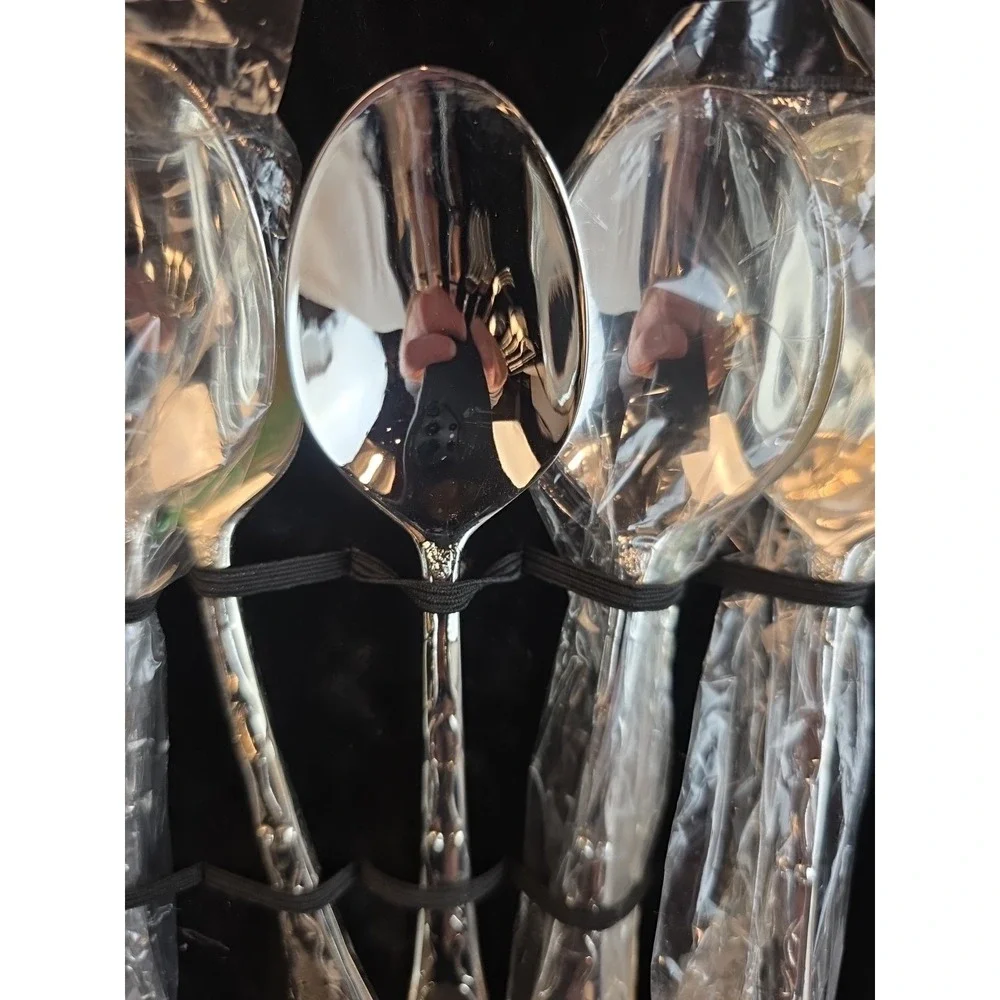 Vintage Davco Silver Plated Flatware Set Rose Floral Pattern 46 Piece with Case